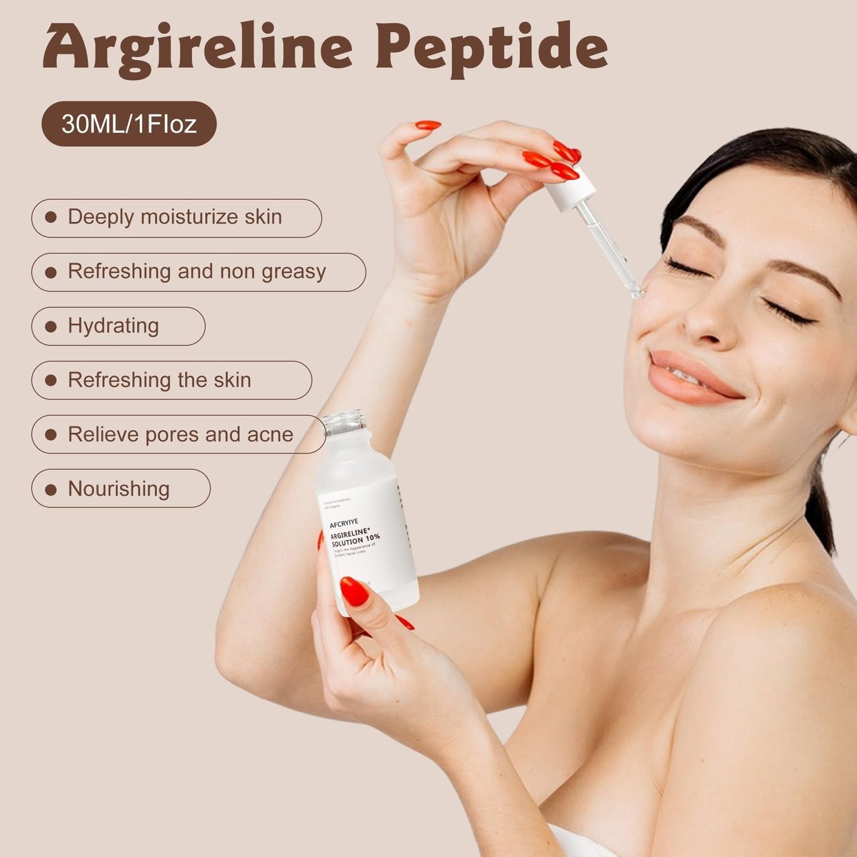 Argireline Solution 10% Serum for Face – Anti-Aging Facial Serum to Improve Sagging and Fine Lines, Skin Firming, Hydrating & Boosts Elasticity, For Women & Men, All Skin Types, 30ml - görsel 7