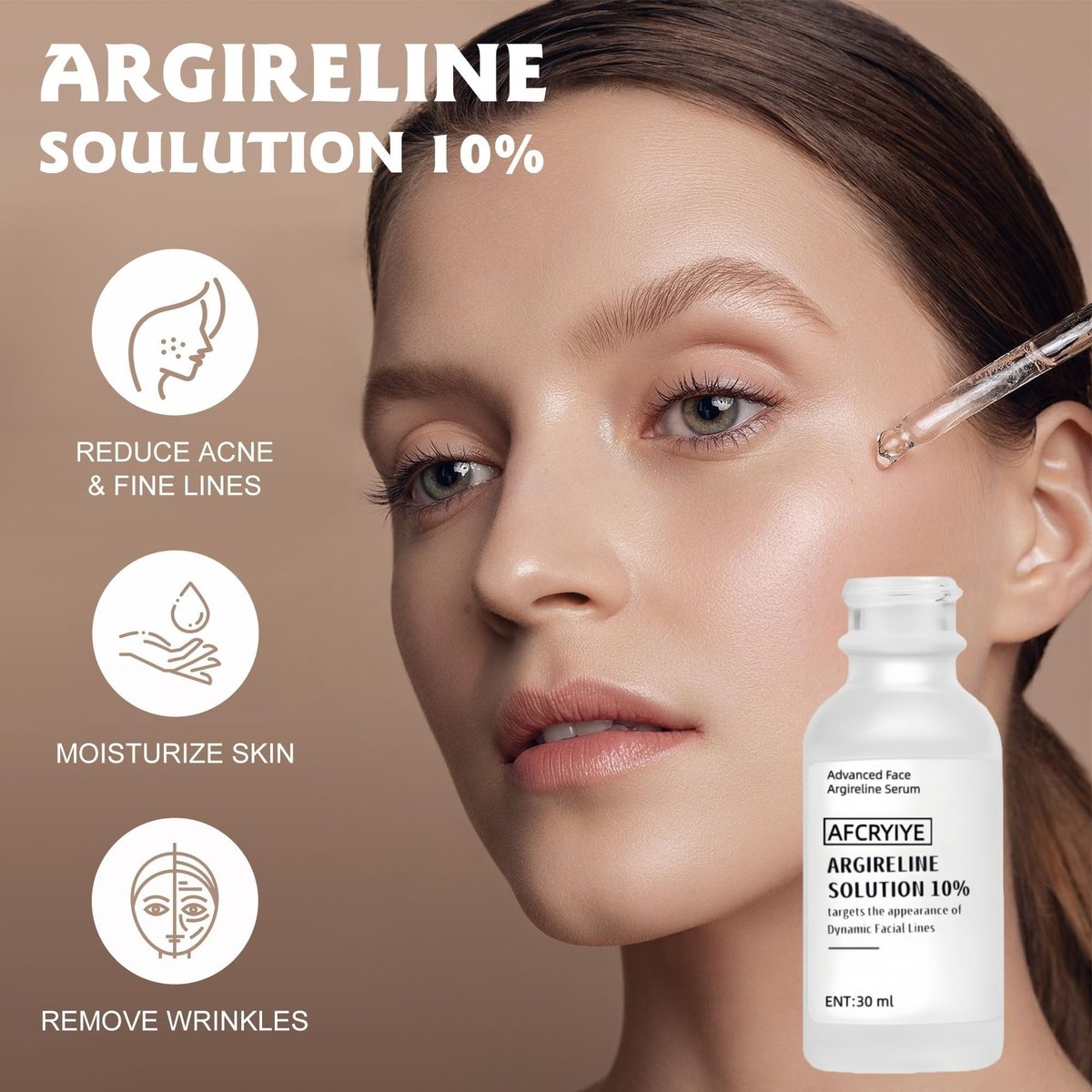 Argireline Solution 10% Serum for Face – Anti-Aging Facial Serum to Improve Sagging and Fine Lines, Skin Firming, Hydrating & Boosts Elasticity, For Women & Men, All Skin Types, 30ml - görsel 9