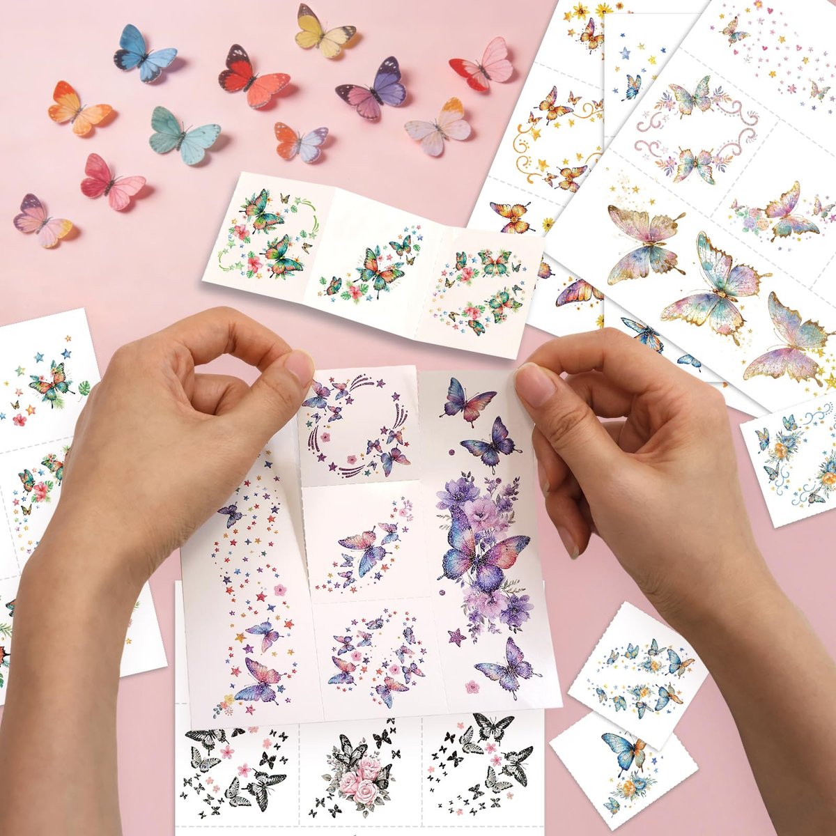 Fancy Land Glitter Butterfly Freckles Face Tattoos – 30Pcs Sparkle Temporary Makeup Patches for Women, Kids, Festivals & Parties Avelisse