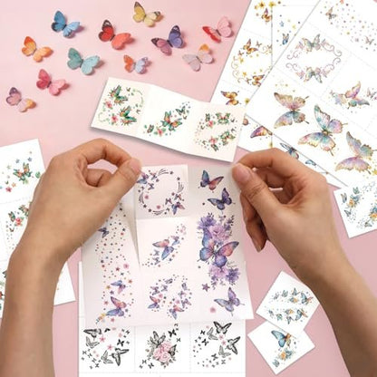 Fancy Land Glitter Butterfly Freckles Face Tattoos – 30Pcs Sparkle Temporary Makeup Patches for Women, Kids, Festivals & Parties Avelisse