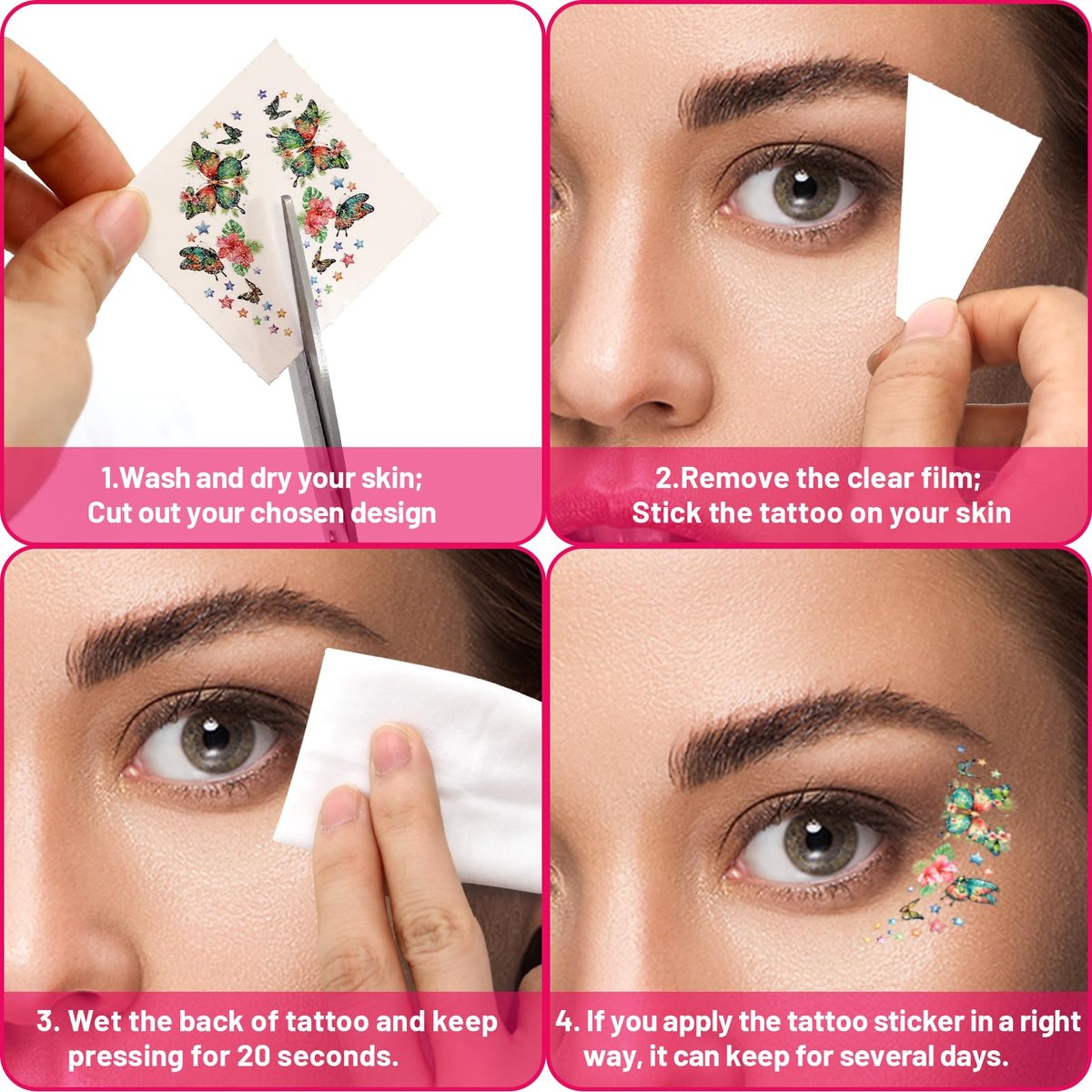 Fancy Land Glitter Butterfly Freckles Face Tattoos – 30Pcs Sparkle Temporary Makeup Patches for Women, Kids, Festivals & Parties Avelisse