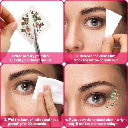 Fancy Land Glitter Butterfly Freckles Face Tattoos – 30Pcs Sparkle Temporary Makeup Patches for Women, Kids, Festivals & Parties Avelisse