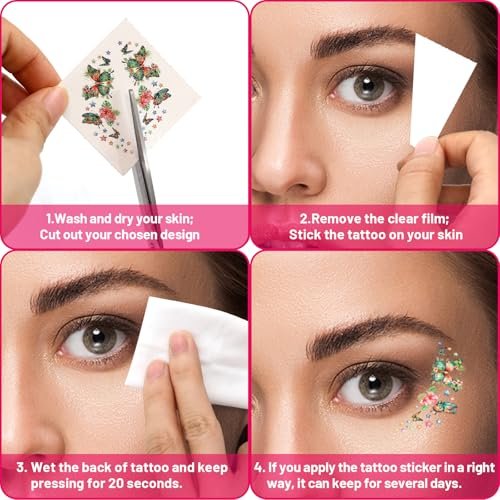 Fancy Land Glitter Butterfly Freckles Face Tattoos – 30Pcs Sparkle Temporary Makeup Patches for Women, Kids, Festivals & Parties Avelisse