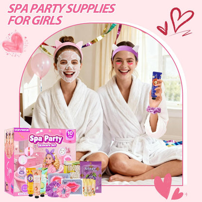 100-Piece Spa Party Supplies for Girls – Sleepover & Slumber Party Favors with Facial Masks, Hand Cream, Lip Balm, Under Eye Patches, Lip Mask – Pink Avelisse