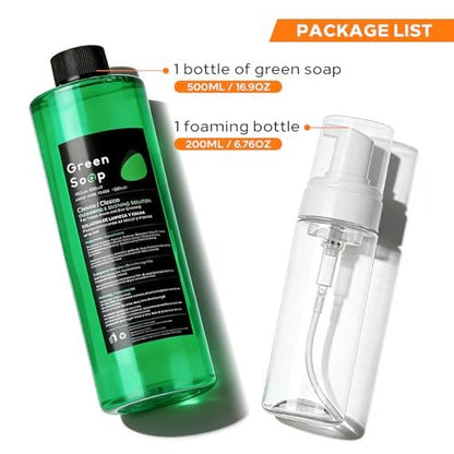 Yuelong 16.9oz Green Soap Tattoo with 7oz Foaming Bottle Kit – Ultra Concentrated Professional Tattoo & Piercing Skin Cleaning Solution Avelisse