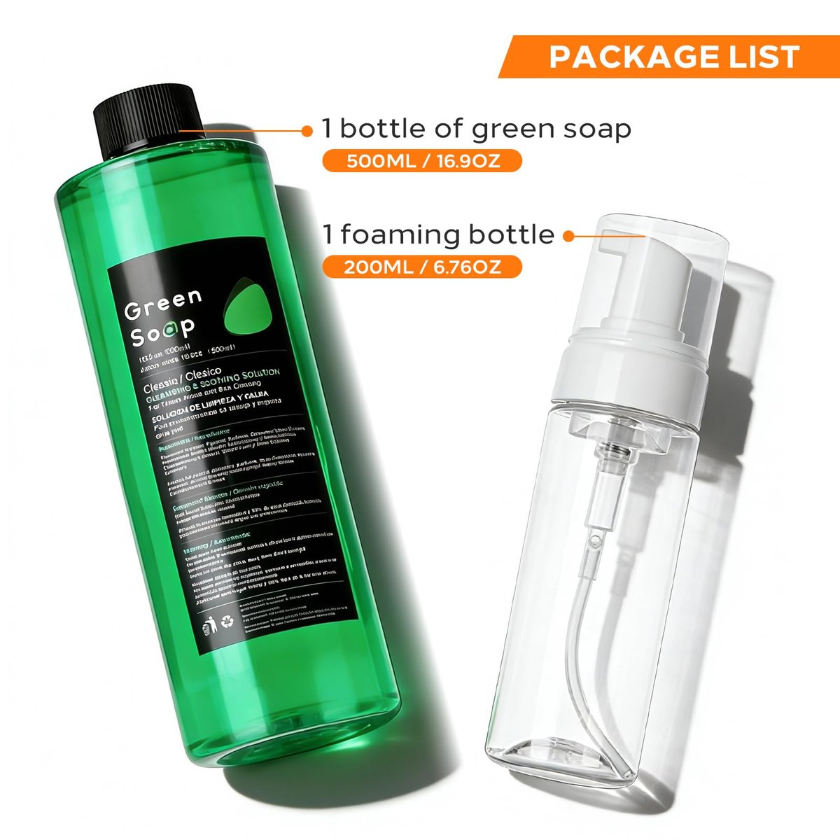 Yuelong 16.9oz Green Soap Tattoo with 7oz Foaming Bottle Kit – Ultra Concentrated Professional Tattoo & Piercing Skin Cleaning Solution Avelisse