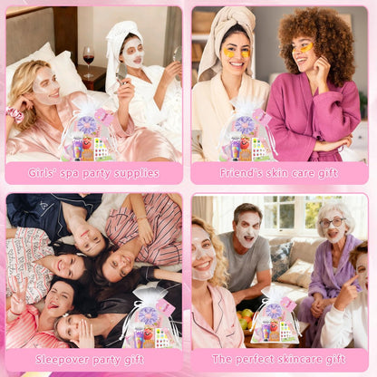 96 PCS Spa Party Supplies for Women - Ultimate Spa Favors Gift Set with Face Masks, Hand Cream, Lip Balm, Under Eye Patches, Foot Bombs & More - Pink Sleepover Birthday Kit Avelisse