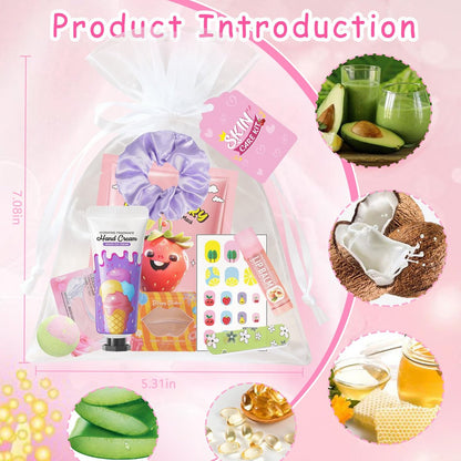 96 PCS Spa Party Supplies for Women - Ultimate Spa Favors Gift Set with Face Masks, Hand Cream, Lip Balm, Under Eye Patches, Foot Bombs & More - Pink Sleepover Birthday Kit Avelisse
