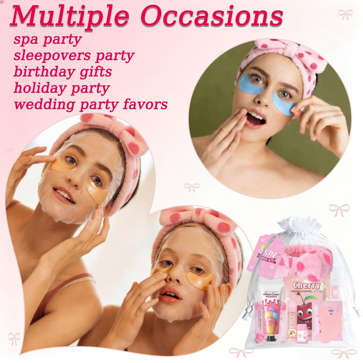 72-Piece Spa Party Supplies for Girls | DIY Face Masks, Lip Balm, Under Eye Patches, Bath Bombs & Headband | Sleepover Birthday Kit for Women Avelisse