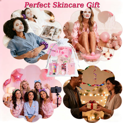 72-Piece Spa Party Supplies for Girls | DIY Face Masks, Lip Balm, Under Eye Patches, Bath Bombs & Headband | Sleepover Birthday Kit for Women Avelisse