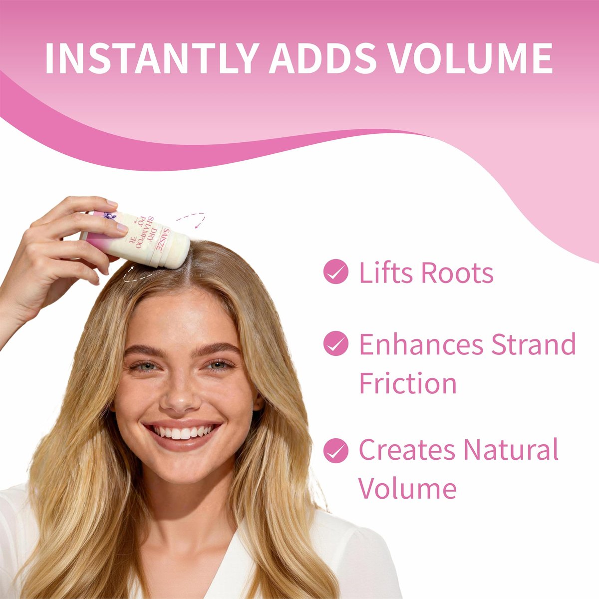 SAISZE Dry Shampoo Powder for Women - Non-Aerosol Oil Absorbing & Volumizing Powder for Light Hair Colors, Travel Size (1.05 Oz) - görsel 5