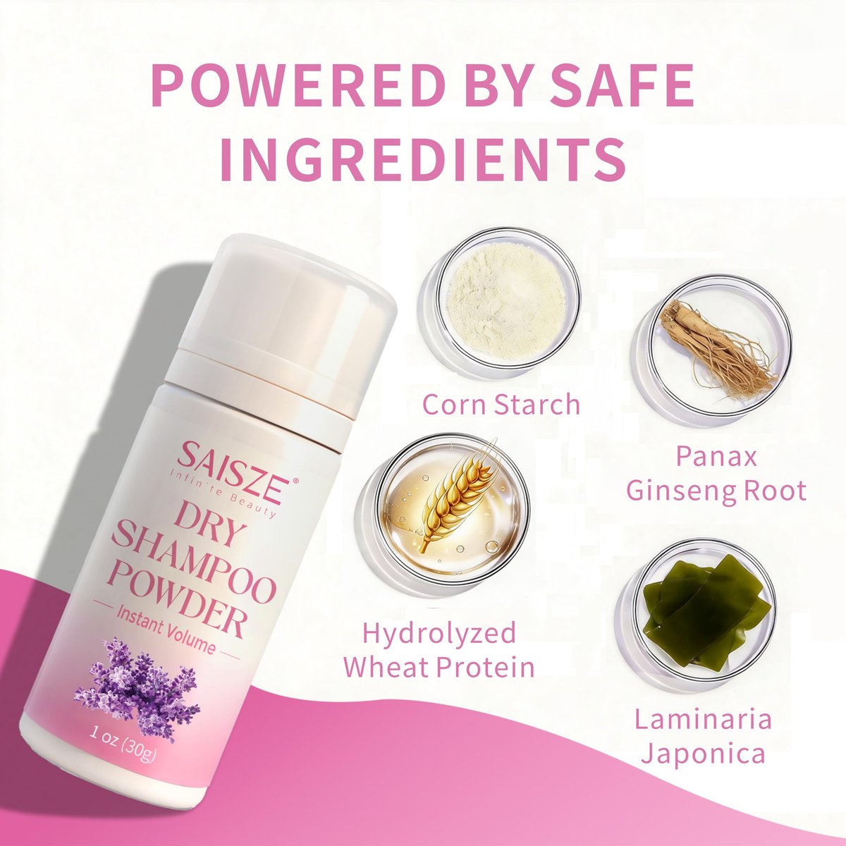 SAISZE Dry Shampoo Powder for Women - Non-Aerosol Oil Absorbing & Volumizing Powder for Light Hair Colors, Travel Size (1.05 Oz) - görsel 9