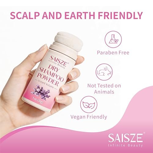 SAISZE Dry Shampoo Powder for Women - Non-Aerosol Oil Absorbing & Volumizing Powder for Light Hair Colors, Travel Size (1.05 Oz) - görsel 12