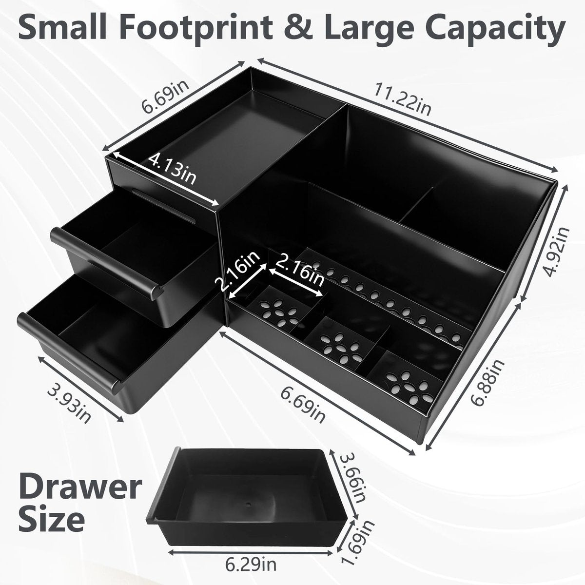 Cologne Organizer for Men - Black Plastic Countertop Stand with Storage Shelf for Bathroom, Vanity, Bedroom Avelisse