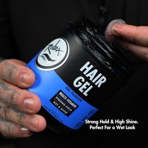 Rolda Multi Vitamin Hair Gel for Men - Medium Hold Styling Gel with Aloe Vera & Pro-Vitamin B5 - Wet Look Finish, Alcohol & Paraben Free (8.81 oz) - görsel 8