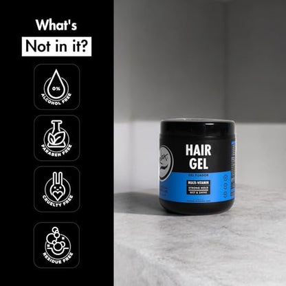 Rolda Multi Vitamin Hair Gel for Men - Medium Hold Styling Gel with Aloe Vera & Pro-Vitamin B5 - Wet Look Finish, Alcohol & Paraben Free (8.81 oz)