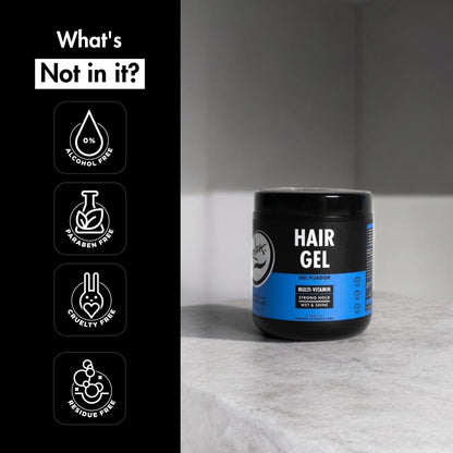 Rolda Multi Vitamin Hair Gel for Men - Medium Hold Styling Gel with Aloe Vera & Pro-Vitamin B5 - Wet Look Finish, Alcohol & Paraben Free (8.81 oz)
