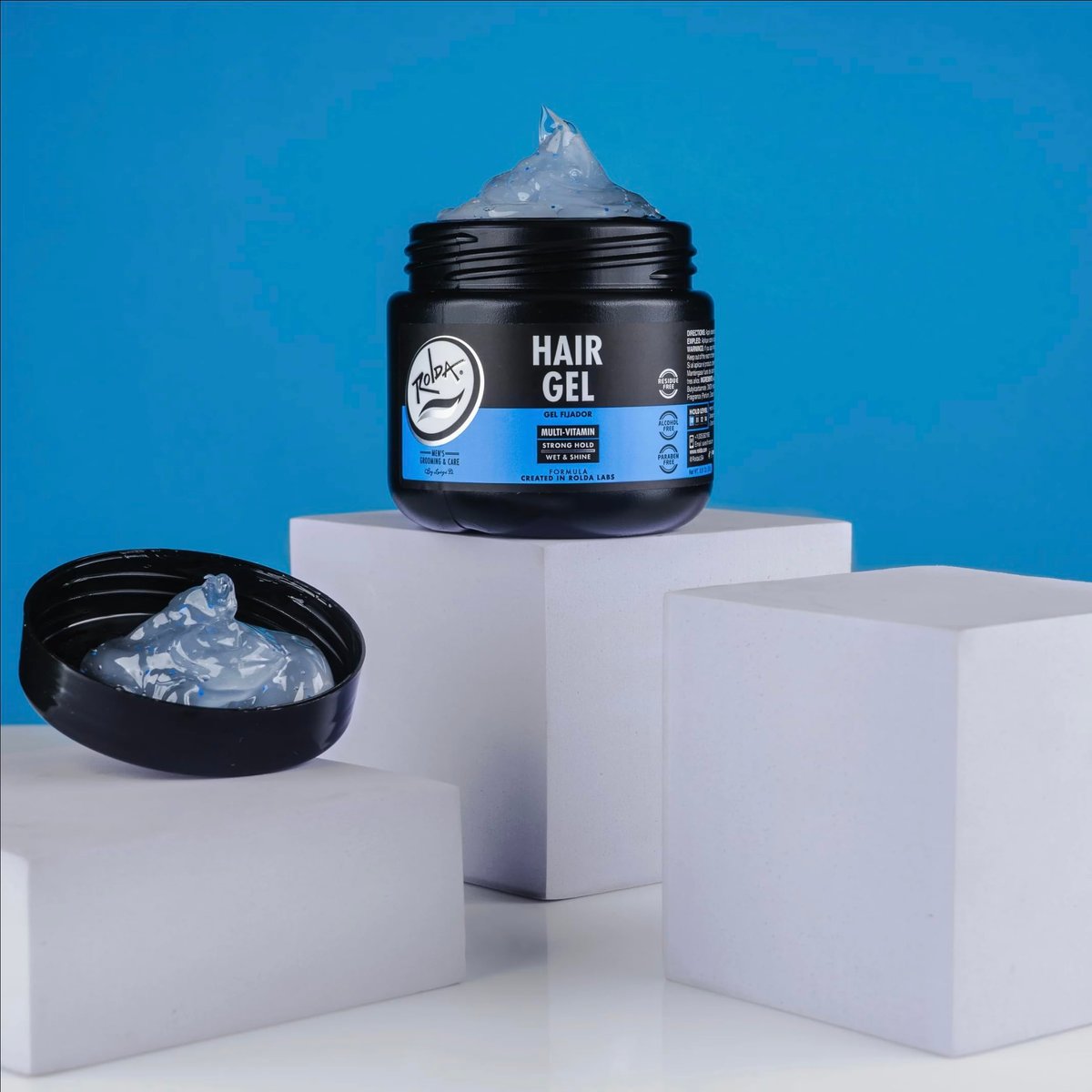 Rolda Multi Vitamin Hair Gel for Men - Medium Hold Styling Gel with Aloe Vera & Pro-Vitamin B5 - Wet Look Finish, Alcohol & Paraben Free (8.81 oz) - görsel 3