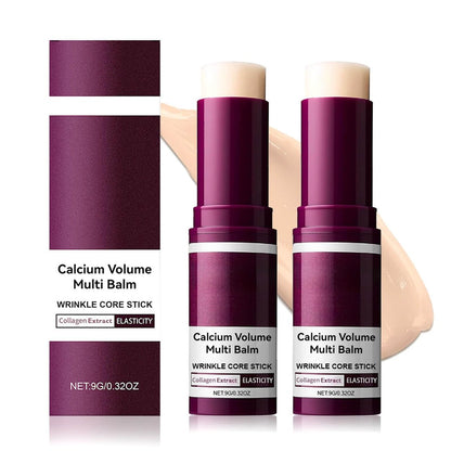 Lampolar 2PCS Calcium Multi Balm Stick - All-in-One Collagen Moisturizing Stick for Face, Eyes, Lips & Neck, Lightweight Hydration Travel-Friendly Skincare