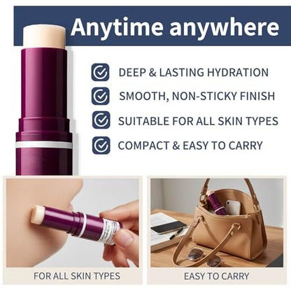 Lampolar 2PCS Calcium Multi Balm Stick - All-in-One Collagen Moisturizing Stick for Face, Eyes, Lips & Neck, Lightweight Hydration Travel-Friendly Skincare