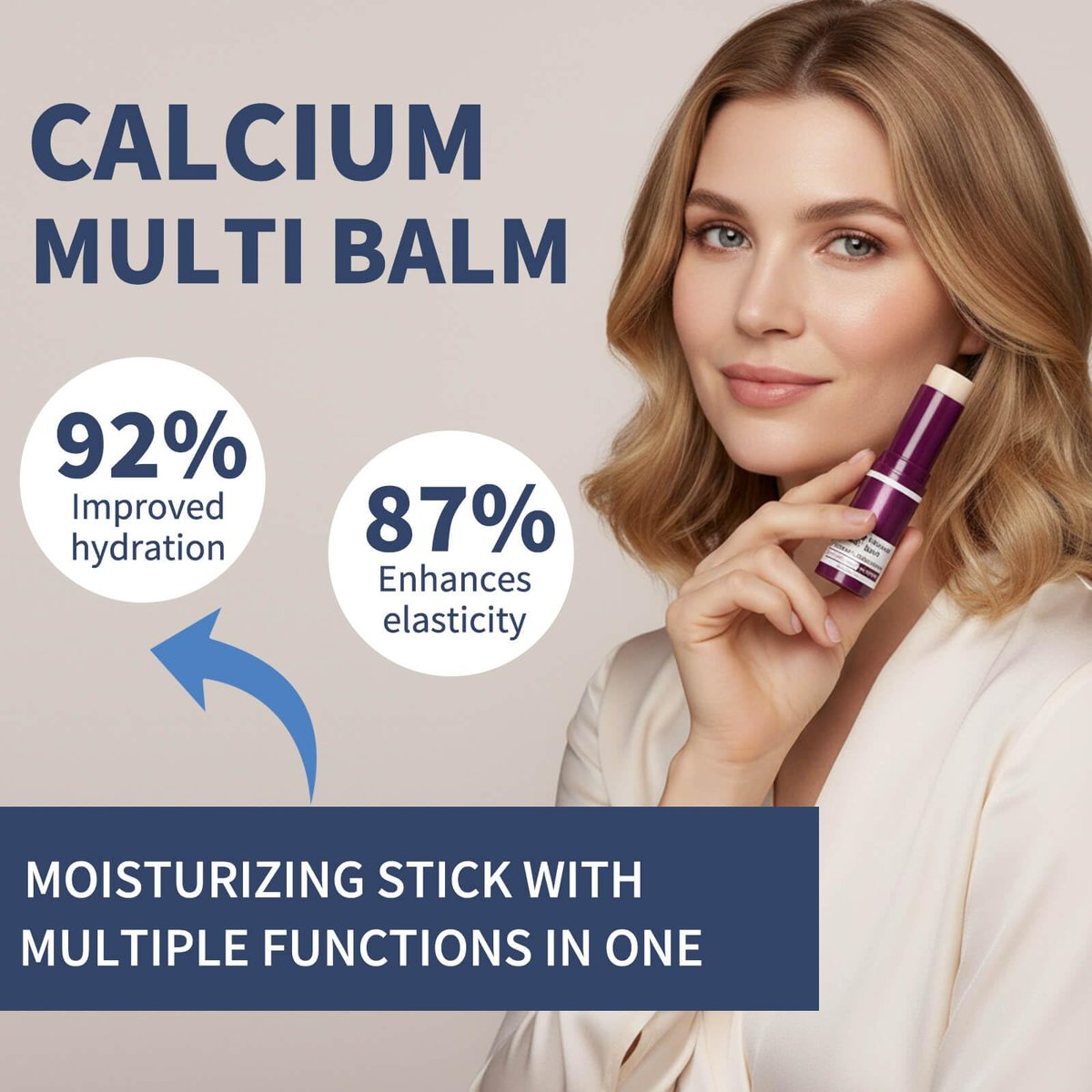 Lampolar 2PCS Calcium Multi Balm Stick - All-in-One Collagen Moisturizing Stick for Face, Eyes, Lips & Neck, Lightweight Hydration Travel-Friendly Skincare - görsel 3