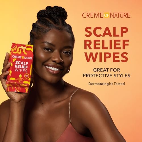 Creme of Nature Argan Oil from Morocco Scalp Relief Wipes - Moisturizing Cleanser for Dry, Irritated Scalp, Braids & Locs Care, 20 Count - görsel 4