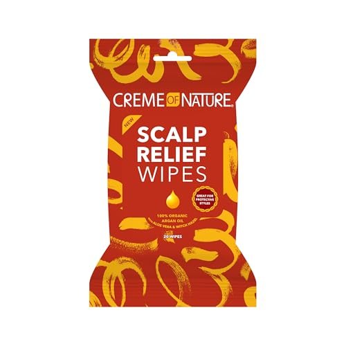 Creme of Nature Argan Oil from Morocco Scalp Relief Wipes - Moisturizing Cleanser for Dry, Irritated Scalp, Braids & Locs Care, 20 Count - görsel 2