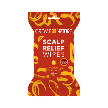 Creme of Nature Argan Oil from Morocco Scalp Relief Wipes - Moisturizing Cleanser for Dry, Irritated Scalp, Braids & Locs Care, 20 Count