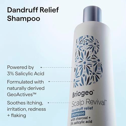 Briogeo Scalp Revival Dandruff Relief Shampoo with Charcoal + 3% Salicylic Acid - Daily Anti-Dandruff Shampoo for Flakes, Itch & Irritation - Color-Safe - Vegan & Cruelty-Free - 8.4 fl oz Avelisse