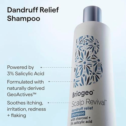 Briogeo Scalp Revival Dandruff Relief Shampoo with Charcoal + 3% Salicylic Acid - Daily Anti-Dandruff Shampoo for Flakes, Itch & Irritation - Color-Safe - Vegan & Cruelty-Free - 8.4 fl oz Avelisse
