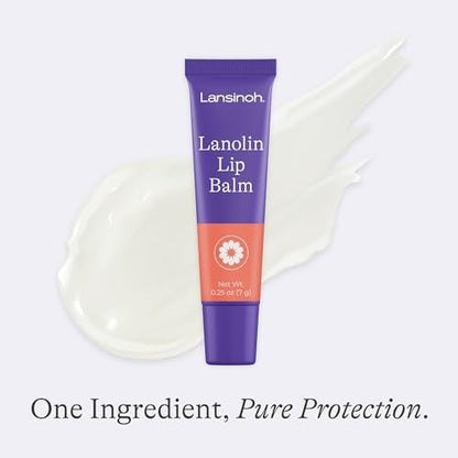 Lansinoh Lanolin Lip Balm, 2 Pack, 0.25 oz Each - Ultra-Moisturizing Lip Care with Natural Lanolin for Dry, Chapped Lips