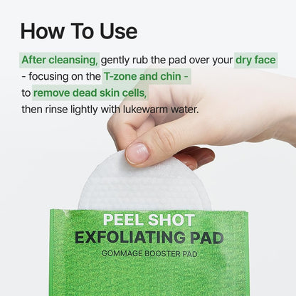 PURITO PEEL SHOT Exfoliating Pad – Charcoal & Enzyme Deep Clean for Blackheads, Whiteheads & Pores – Gentle Daily Exfoliation for Instant Glow & Smooth Texture – Korean Skincare, 8 Pads