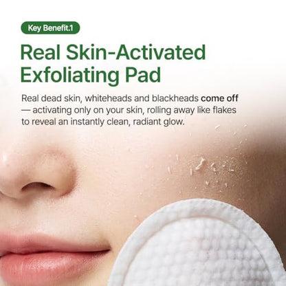 PURITO PEEL SHOT Exfoliating Pad – Charcoal & Enzyme Deep Clean for Blackheads, Whiteheads & Pores – Gentle Daily Exfoliation for Instant Glow & Smooth Texture – Korean Skincare, 8 Pads
