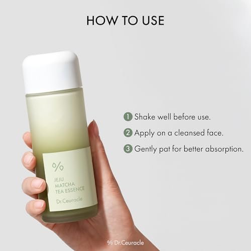 Dr.Ceuracle Jeju Matcha Tea Essence - Skin Purifying Milky Toner with Matcha Extract, 9-Peptide, Ceramide, Korean Skincare Essence (150 ml / 5.07 fl. oz.) Avelisse