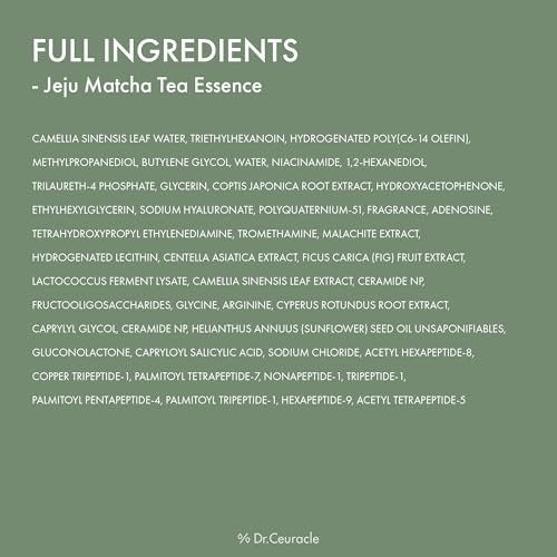 Dr.Ceuracle Jeju Matcha Tea Essence - Skin Purifying Milky Toner with Matcha Extract, 9-Peptide, Ceramide, Korean Skincare Essence (150 ml / 5.07 fl. oz.) Avelisse