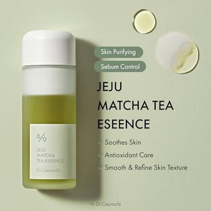 Dr.Ceuracle Jeju Matcha Tea Essence - Skin Purifying Milky Toner with Matcha Extract, 9-Peptide, Ceramide, Korean Skincare Essence (150 ml / 5.07 fl. oz.) Avelisse