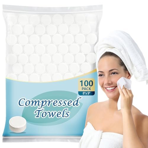 AIDEA Compressed Towels, Mini Portable Coin Face Towels, 100 Count Disposable Compressed Tissues for Travel, Camping, Home and Outdoor Activities - görsel 2