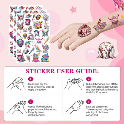 200+ Ice Cream Drip Temporary Tattoos for Baseball Birthday Party – Colorful Sport Game Activity Favors, School Prizes & Rewards Avelisse