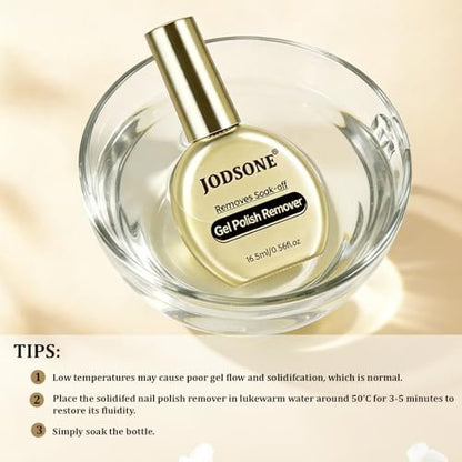 JODSONE 16.5ml 2Pcs Gel Nail Polish Remover – No Soaking or Wrapping, Easy & Quick Removal at Home