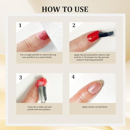 JODSONE 16.5ml 2Pcs Gel Nail Polish Remover – No Soaking or Wrapping, Easy & Quick Removal at Home