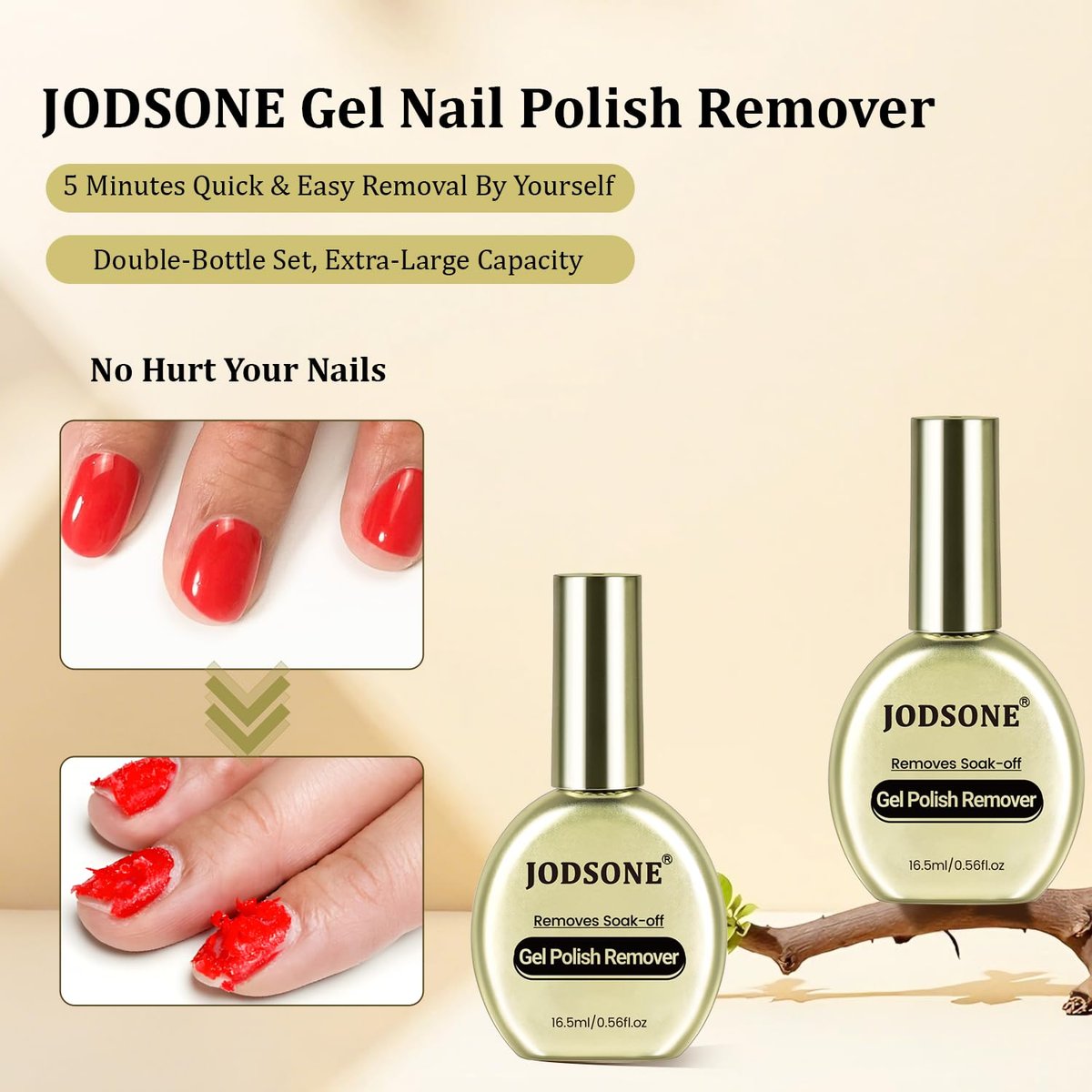 JODSONE 16.5ml 2Pcs Gel Nail Polish Remover – No Soaking or Wrapping, Easy & Quick Removal at Home - görsel 5