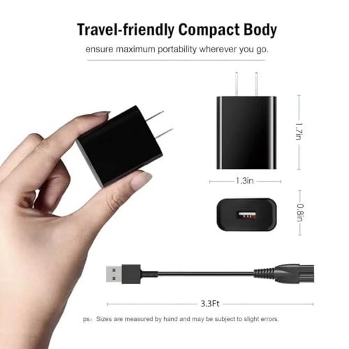 5V USB Charger Compatible with Meridian Trimmer - Replacement Charging Cable for M2B, M2C, M2A, M2G, MEC102A Electric Razors Avelisse