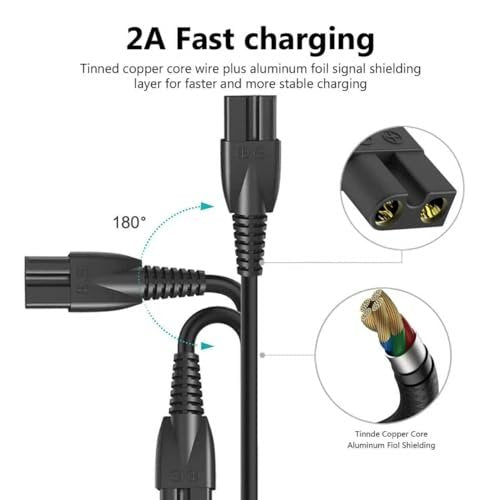 5V USB Charger Compatible with Meridian Trimmer - Replacement Charging Cable for M2B, M2C, M2A, M2G, MEC102A Electric Razors Avelisse