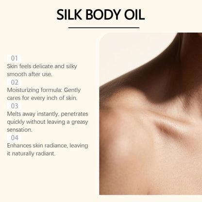 Xoyssfy Silk Body Oil – Hydrating, Non-Greasy Moisturizer with Shea Butter, Coconut Oil & Vitamin E Avelisse