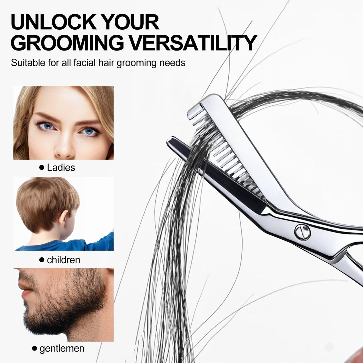 Precision Eyebrow Scissors with Comb – 4.65-Inch Stainless Steel Trimming Shears for Women and Men, Includes PU Case Avelisse