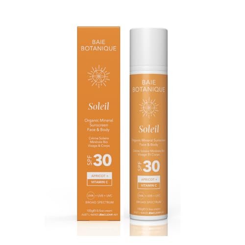 Baie Botanique Mineral Sunscreen SPF 30 – Natural Zinc Oxide Sun Cream for Sensitive Skin, Vegan & Non-Nano, with Vitamin C, Apricot Oil & Hyaluronic Acid – 100g - görsel 2