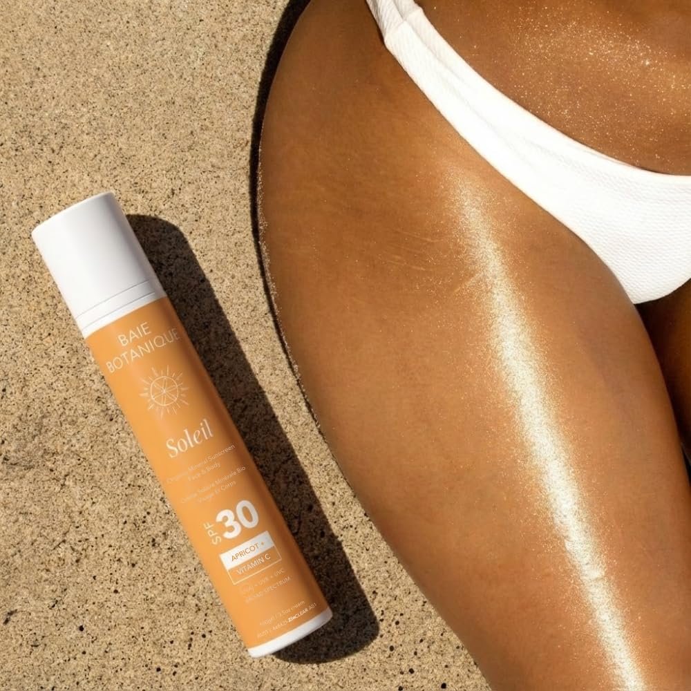 Baie Botanique Mineral Sunscreen SPF 30 – Natural Zinc Oxide Sun Cream for Sensitive Skin, Vegan & Non-Nano, with Vitamin C, Apricot Oil & Hyaluronic Acid – 100g - görsel 15