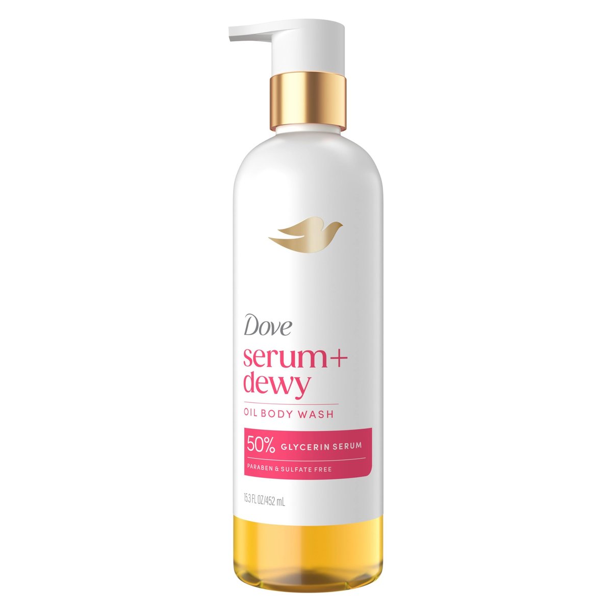 Dove Serum+ Shower Oil Body Wash with Coconut & Geranium Oil, Dewy Hydrating Cleanser for Soft Skin, 15.3 fl oz Avelisse