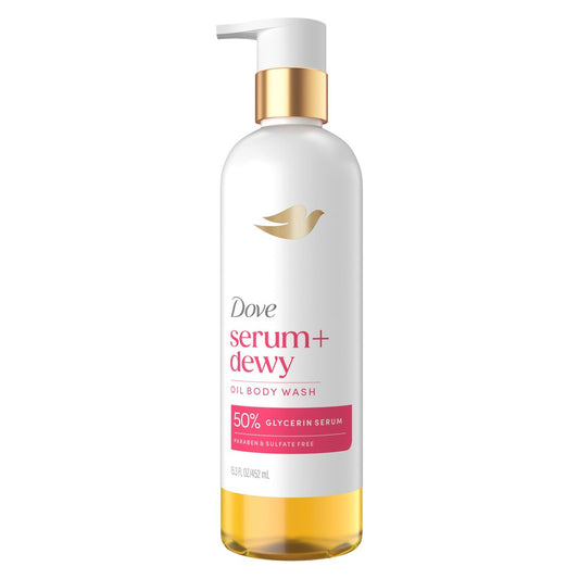 Dove Serum+ Shower Oil Body Wash with Coconut & Geranium Oil, Dewy Hydrating Cleanser for Soft Skin, 15.3 fl oz Avelisse