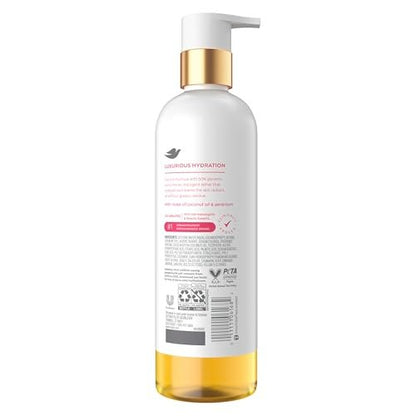 Dove Serum+ Shower Oil Body Wash with Coconut & Geranium Oil, Dewy Hydrating Cleanser for Soft Skin, 15.3 fl oz Avelisse